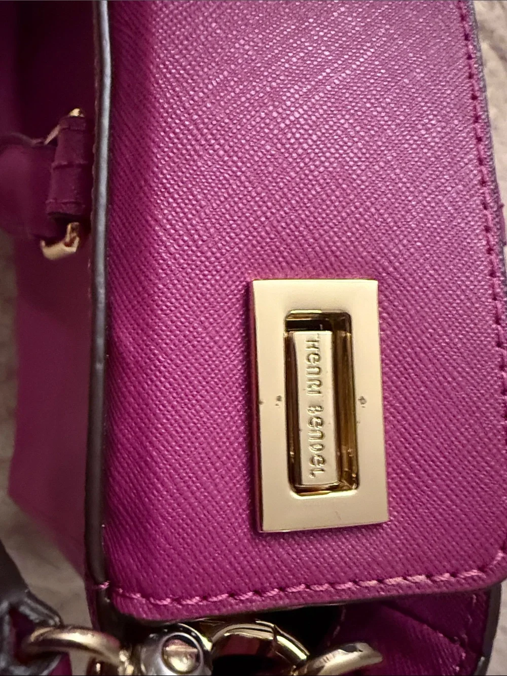 henri bendel Bright Fuchsia Satchel with Jeweled Charm